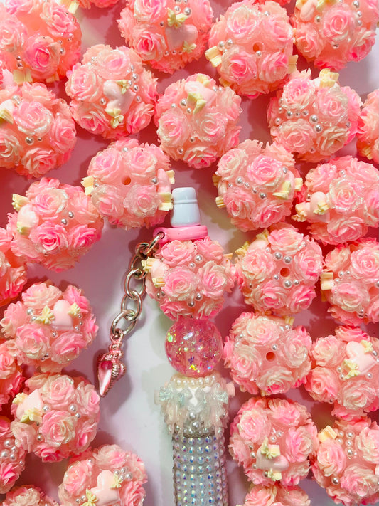Beaded beadable Pearl beads Heart Rose flower ombre glitter glitter beads
