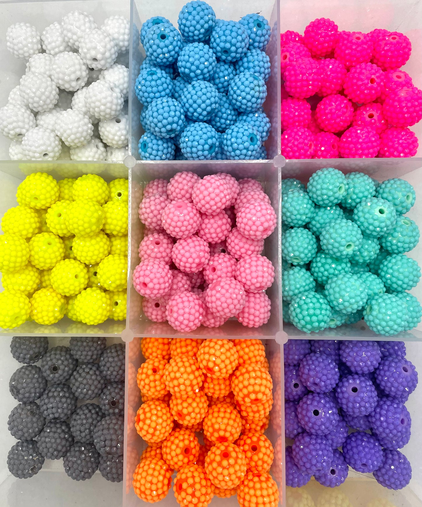 Multicolor Jelly Beads and Rhinestones Beads,Random Mix,20mm