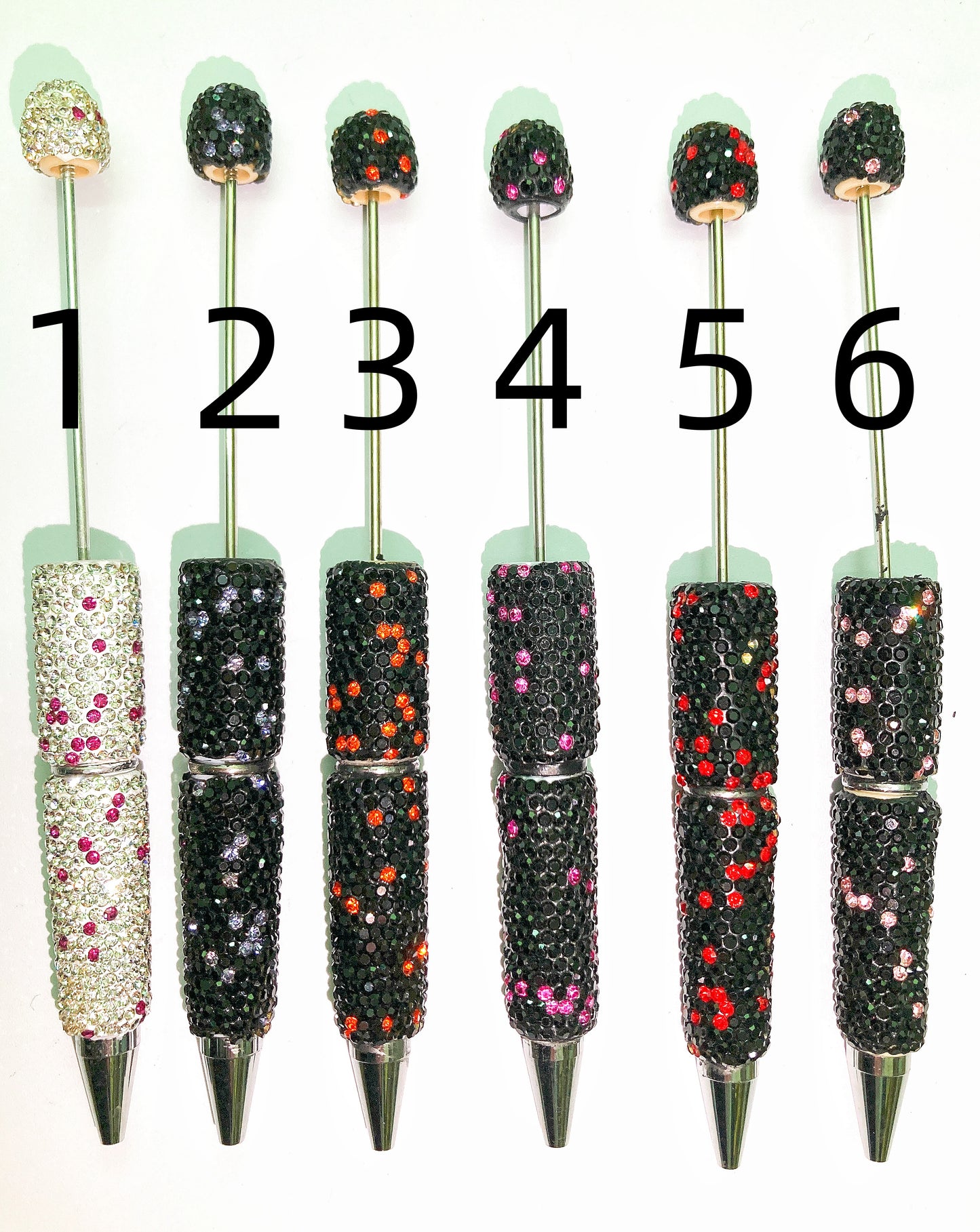 Black and White AB color fancy rhinestone pen clay rhinestone pen diy pen colored
