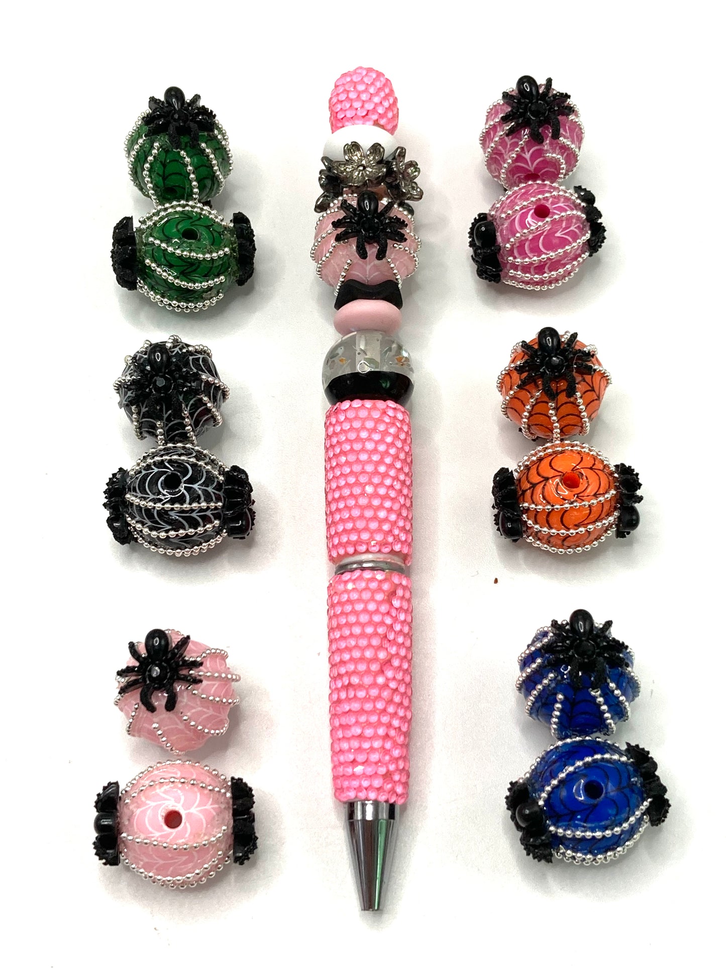 Spider Spider web beads Halloween Series Metal pearl chain beads 18mm Random Mix
