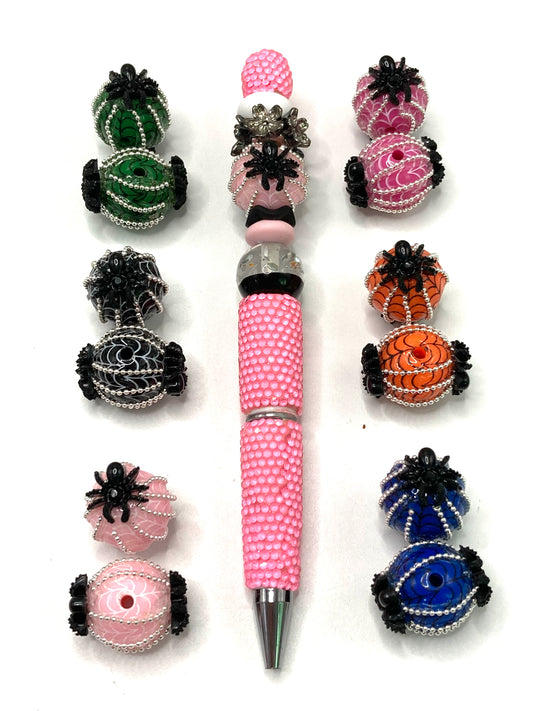 Spider Spider web beads Halloween Series Metal pearl chain beads 18mm Random Mix