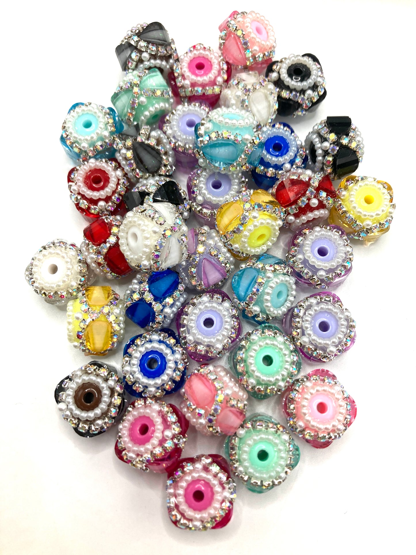 acrylic lantern heart Chain Pearl Heart-shaped rhinestone Bead Pearl gasket Random Mix