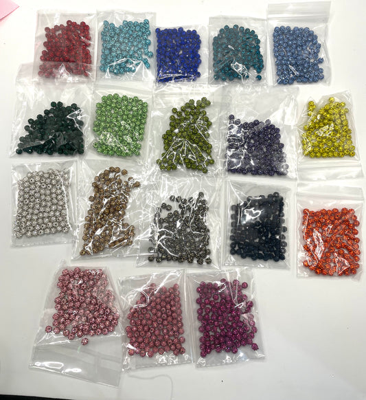 Clay Spacers Beads with colorful Rhinestones,6mm