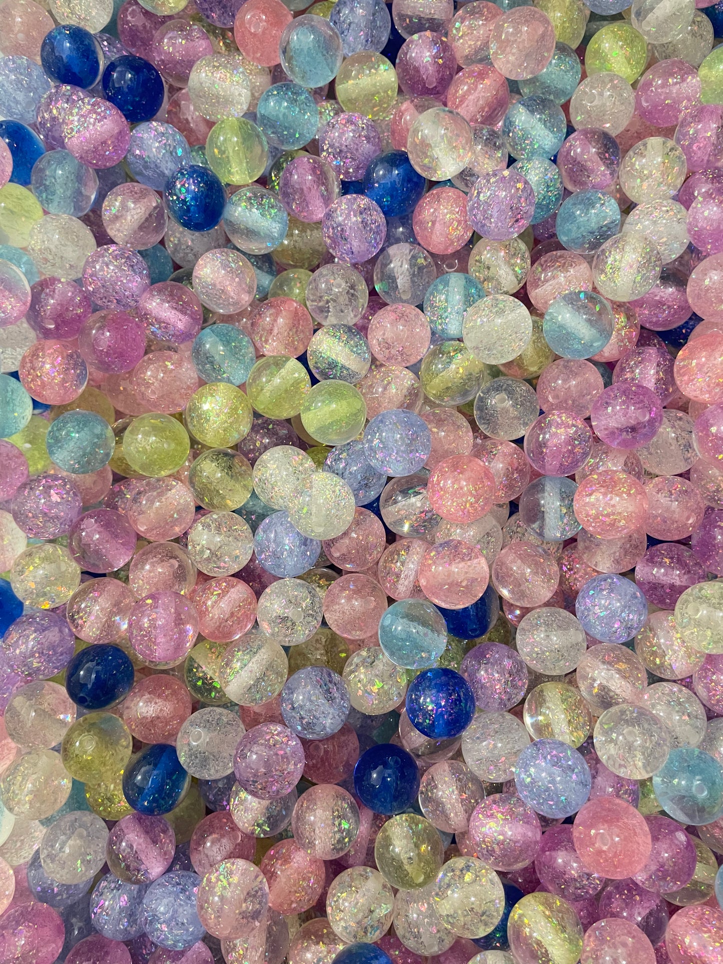 diy beaded beadable acrylic glitter beads 16mm inside ornament confetti looking