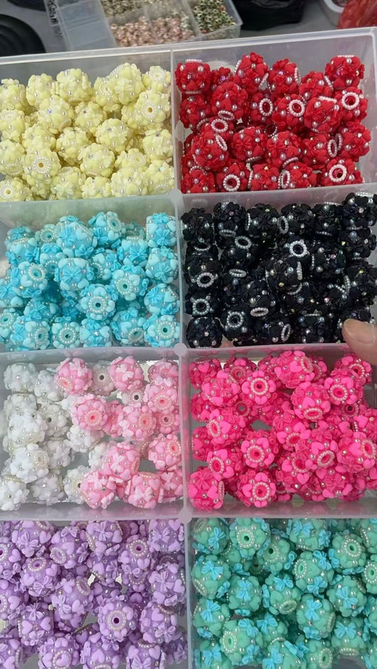 Fancy Beads bow Matte Heart Rhinestone Pearls and Chains spacers Beads  Random Mix