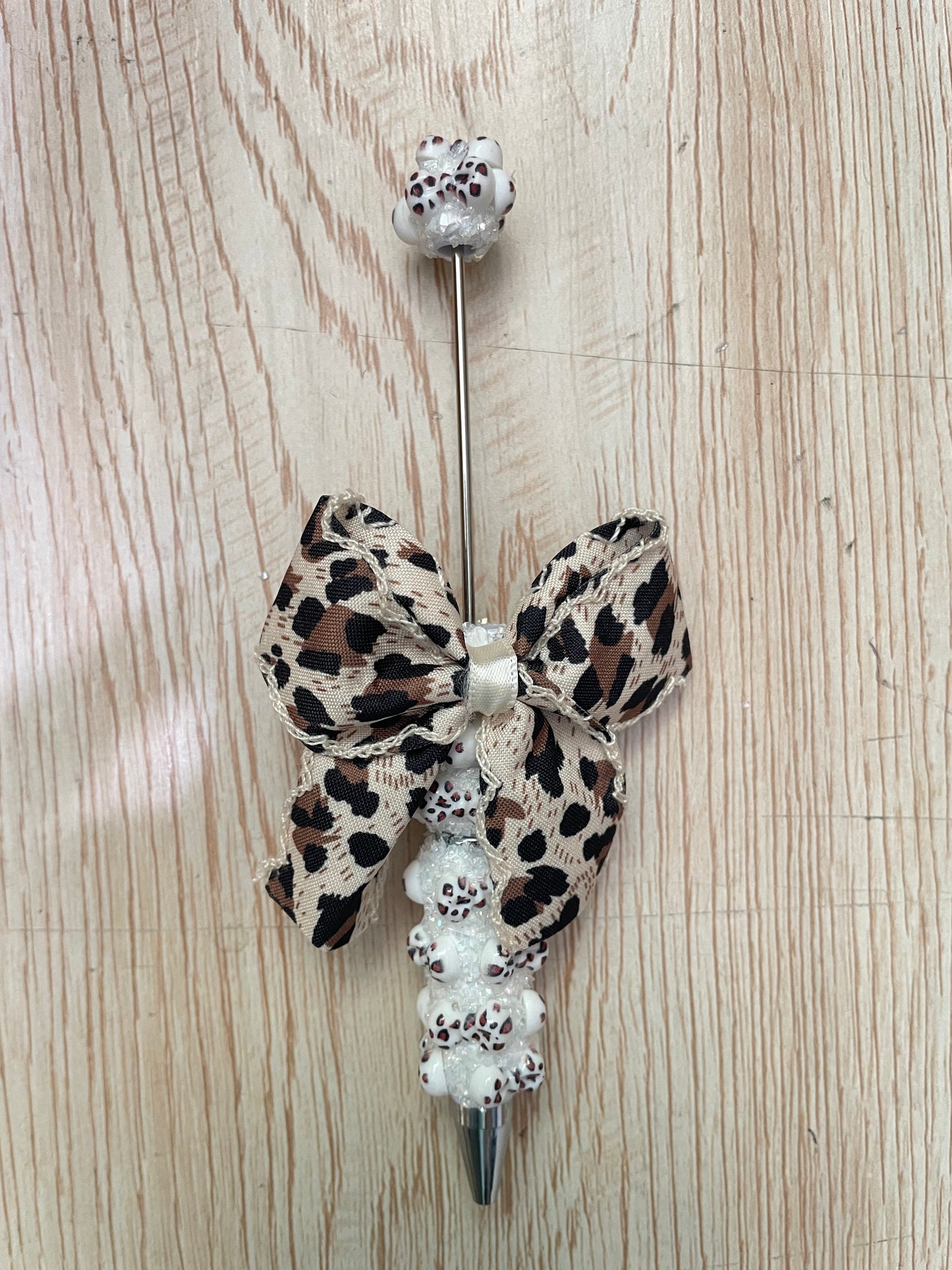 DIY Bead Pen Leopard print bow Sexy Beaded Pencil Leopard pattern Wilderness Random Mix