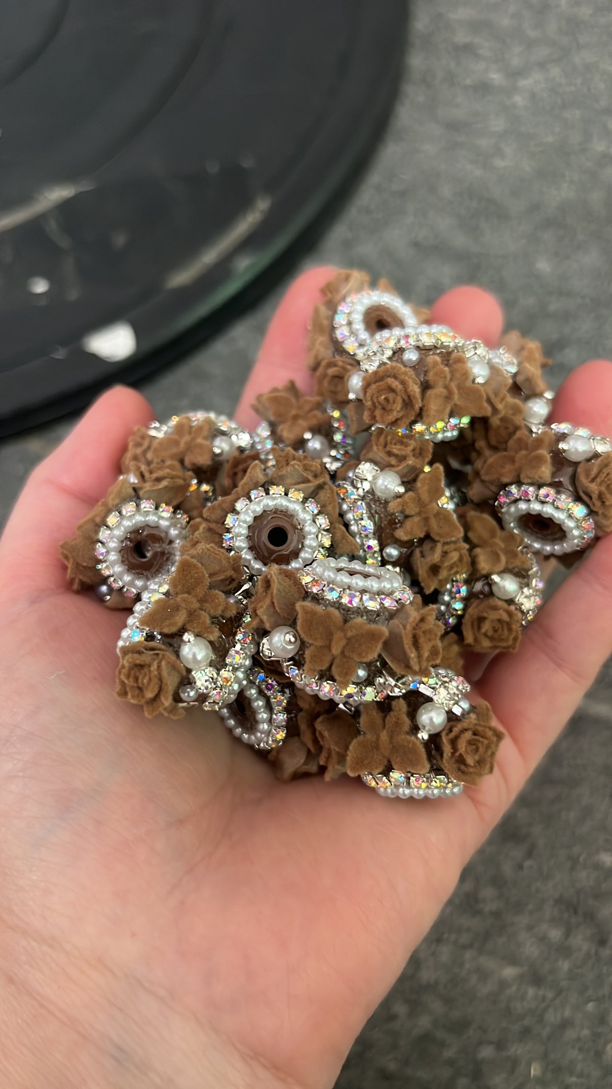 Fancy Beads mix variety styles brown colors