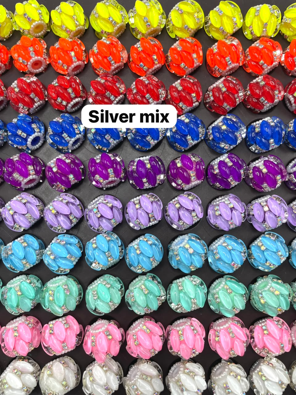 Diy beaded beadable horse eye fancy beads  Colorful Oval shape Bubble beads Chain and pearl ring Fancy Beads 18mm