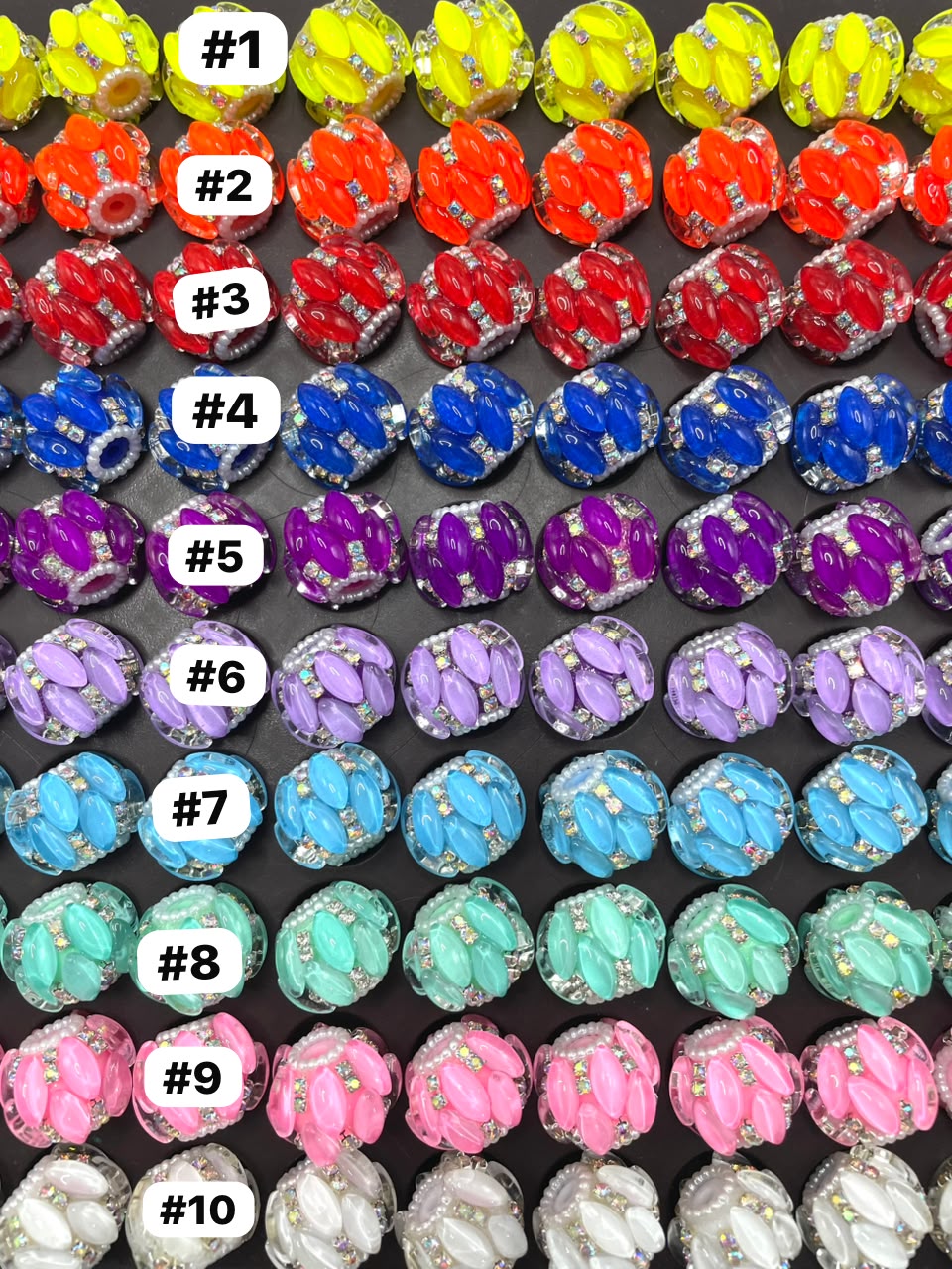 Diy beaded beadable horse eye fancy beads  Colorful Oval shape Bubble beads Chain and pearl ring Fancy Beads 18mm