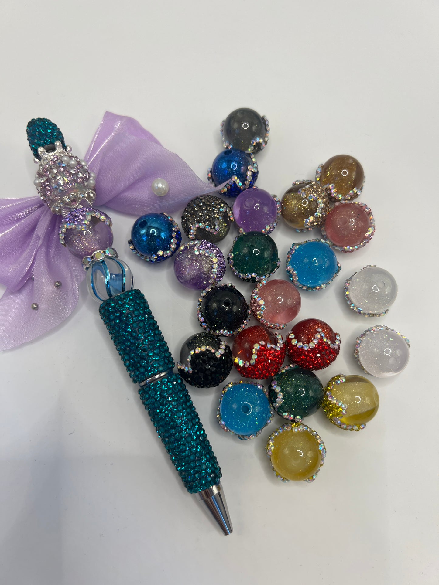 new arrivals fancy drip bead with glitter inside acorn bead glitter bead,radom mix color