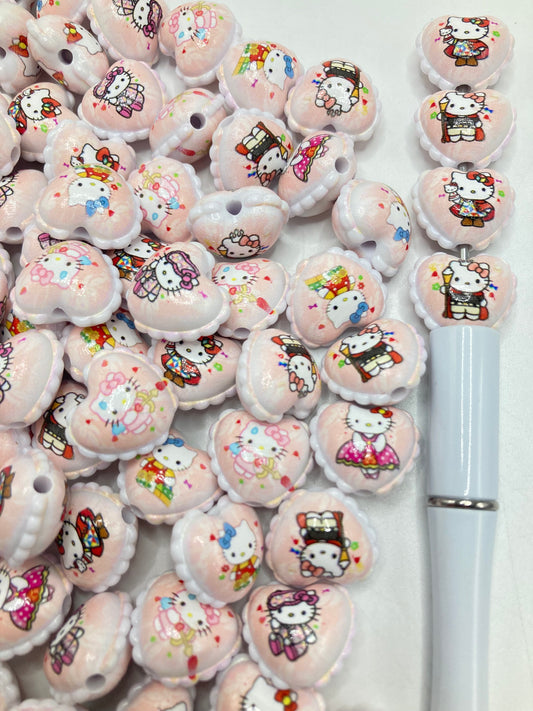 HK Love-shaped beads Heart beads Anime beads Pink beads