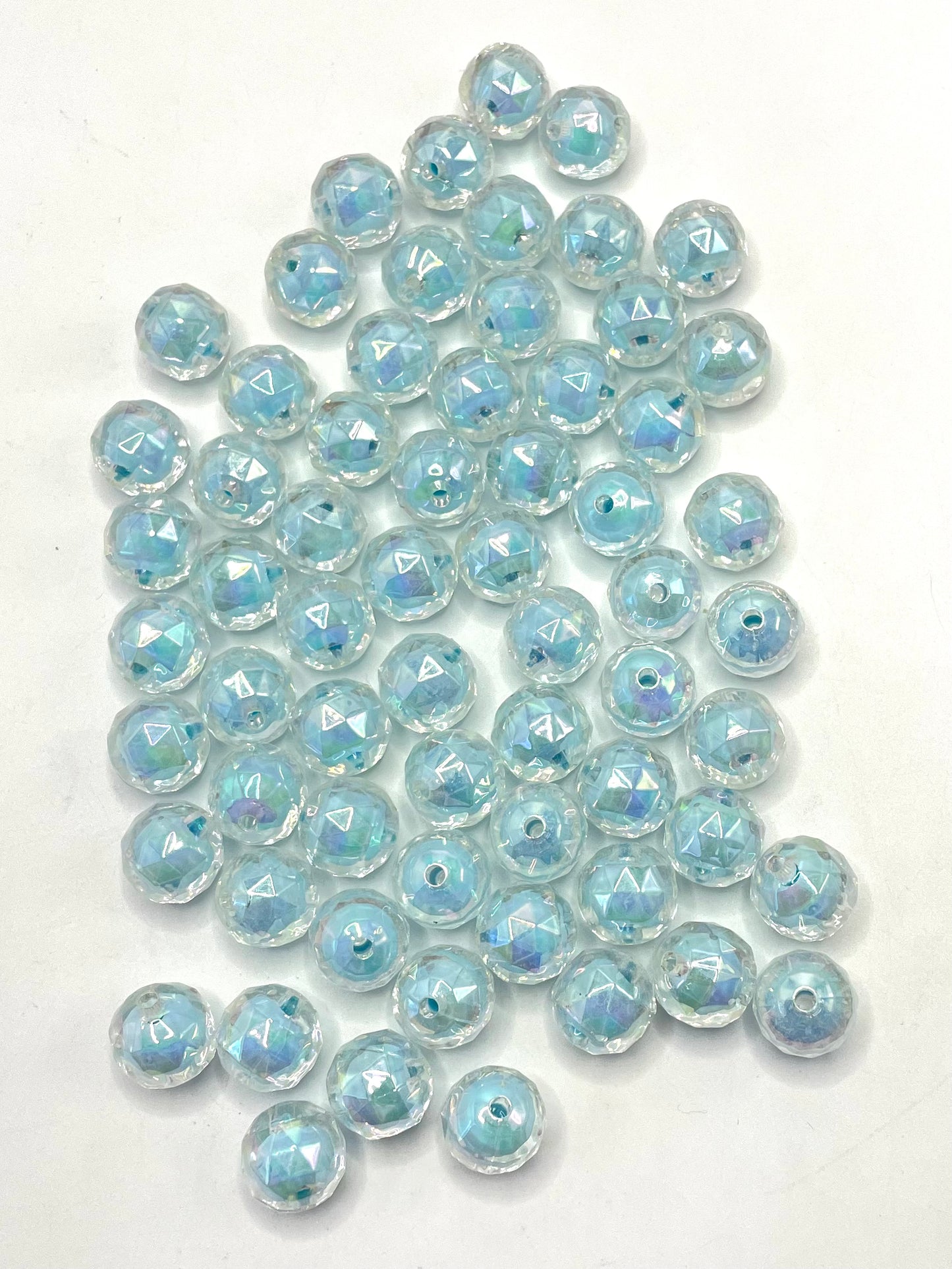 Glossy Double Layer Multicolor Diamond Shaped Acrylic Round Beads,Random Mix,16mm