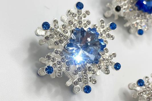 Snowflakes in beads Metal double-sided snowflake beaded necklace Metal beads Random Mix 31mm