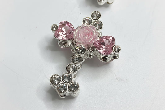 Cross Flower Cross Love Heart Swarovski Cross Metal cross beaded necklace