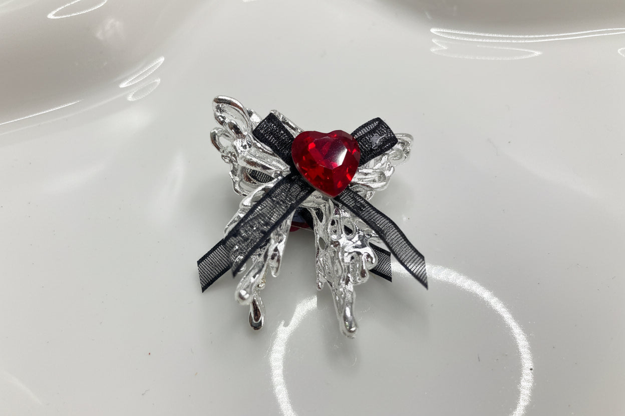 Metallic bowknot Metal Butterfly Ribbon bow Metal butterfly beads bow 32mm