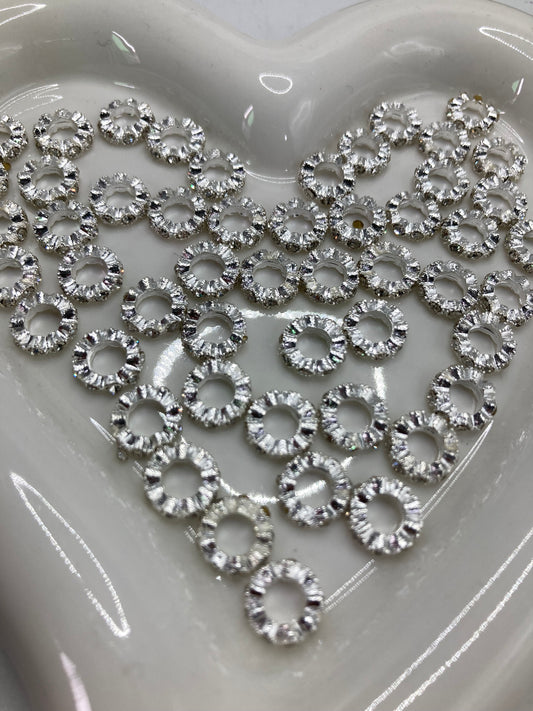 Metal flange gasket ring Metal spacer with rhinestones 10mm