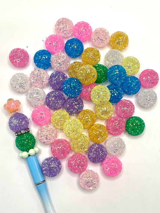 Colorful Round Sequin Sugar Beads,Random Mix,20mm