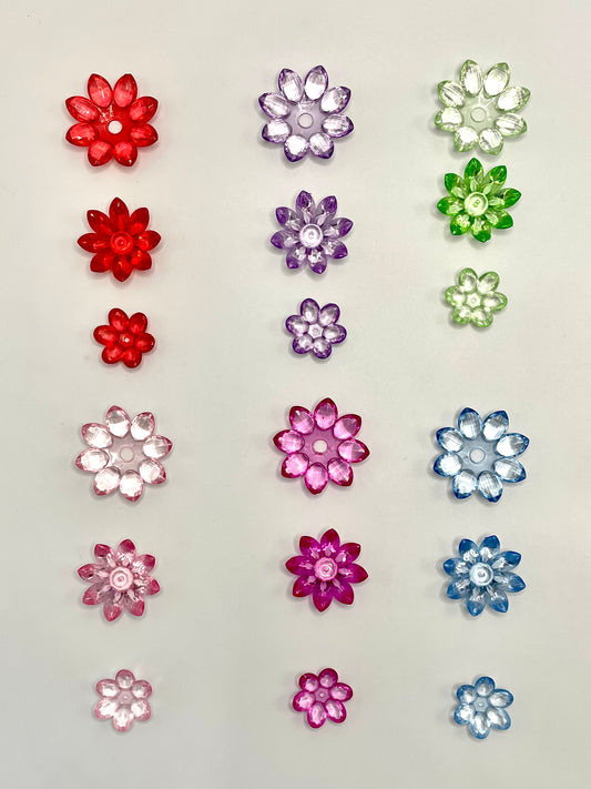 Mix Color Clear with Colorful Lotus Acrylic Beads or Spacer,Random Mix