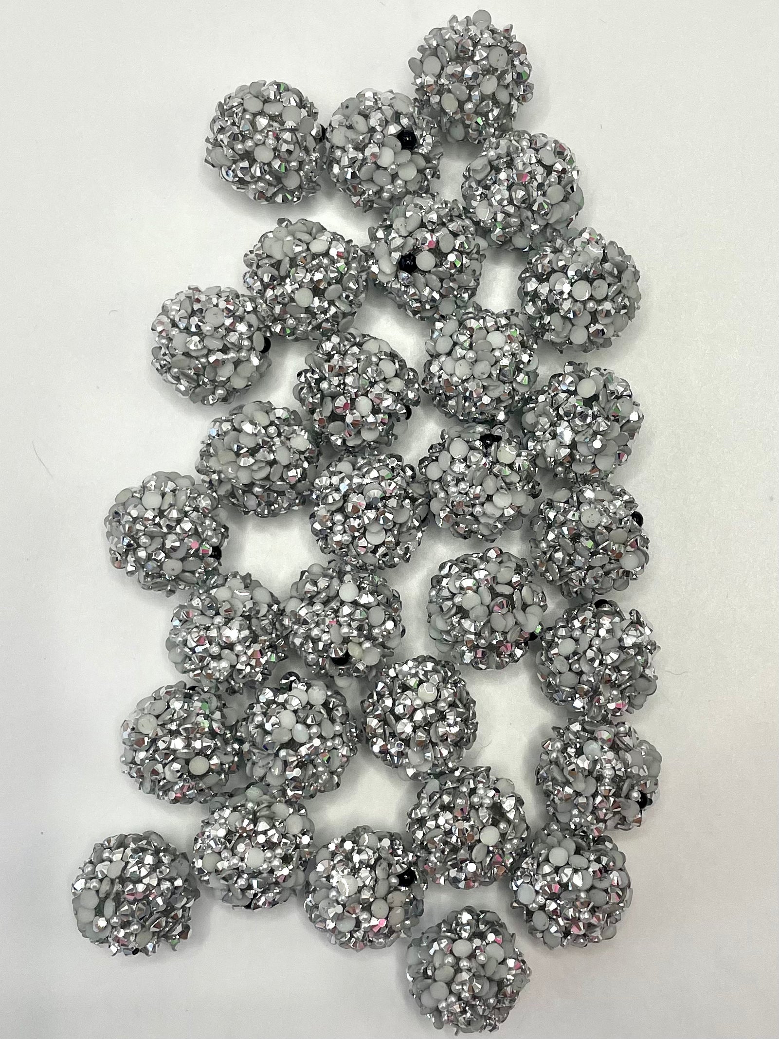 Random Rhinestone White Multicolor Sequin UV Rhinestones with Pearl Rhinestones,Random Mix,18m ...