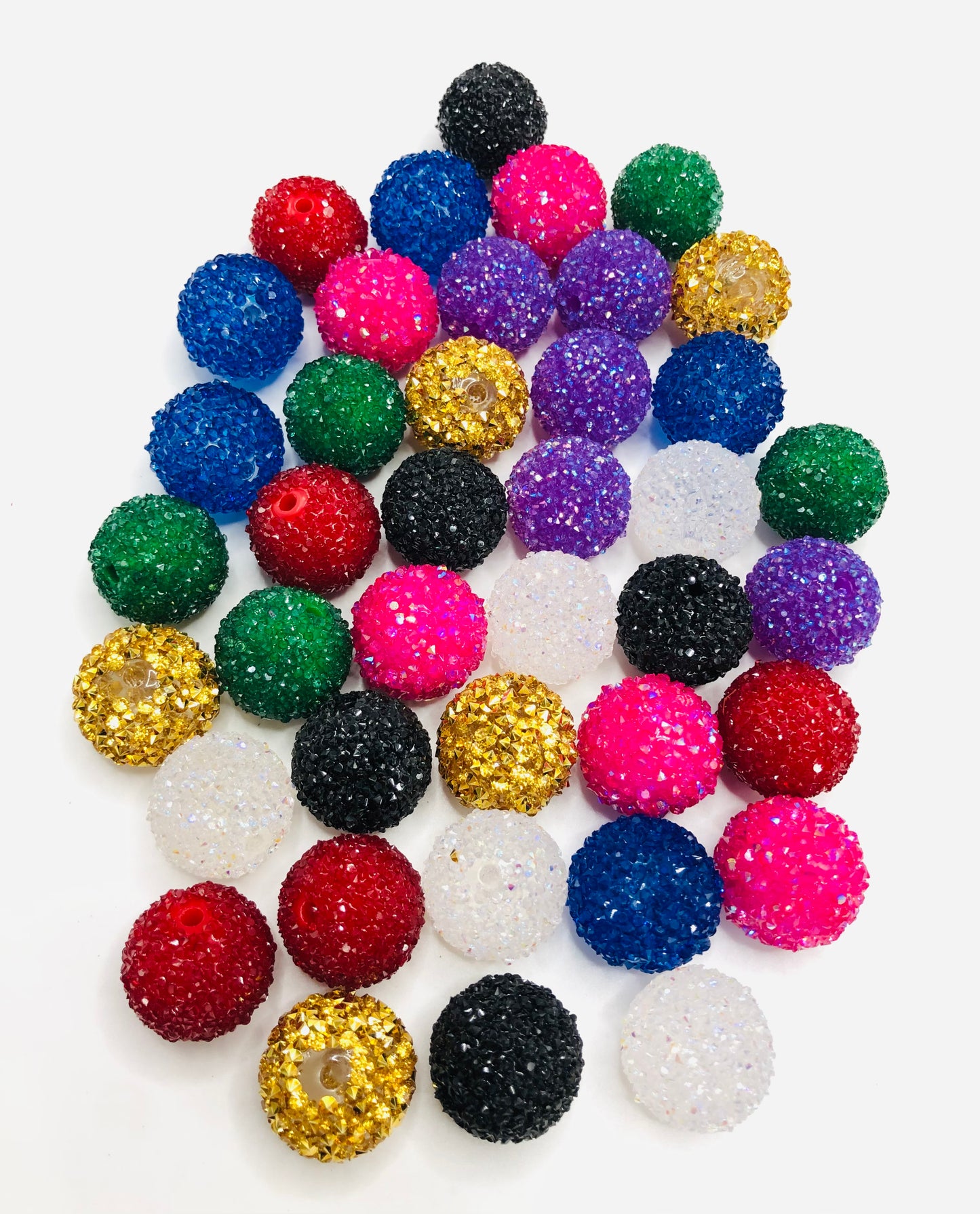 Hard sugar bead acrylic Granulated pellet Chroma Gemstone sugar bead 20mm Random Mix