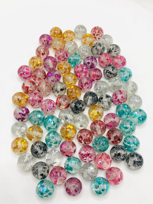 Acrylic Chroma sequin glitter Translucent bead 16mm