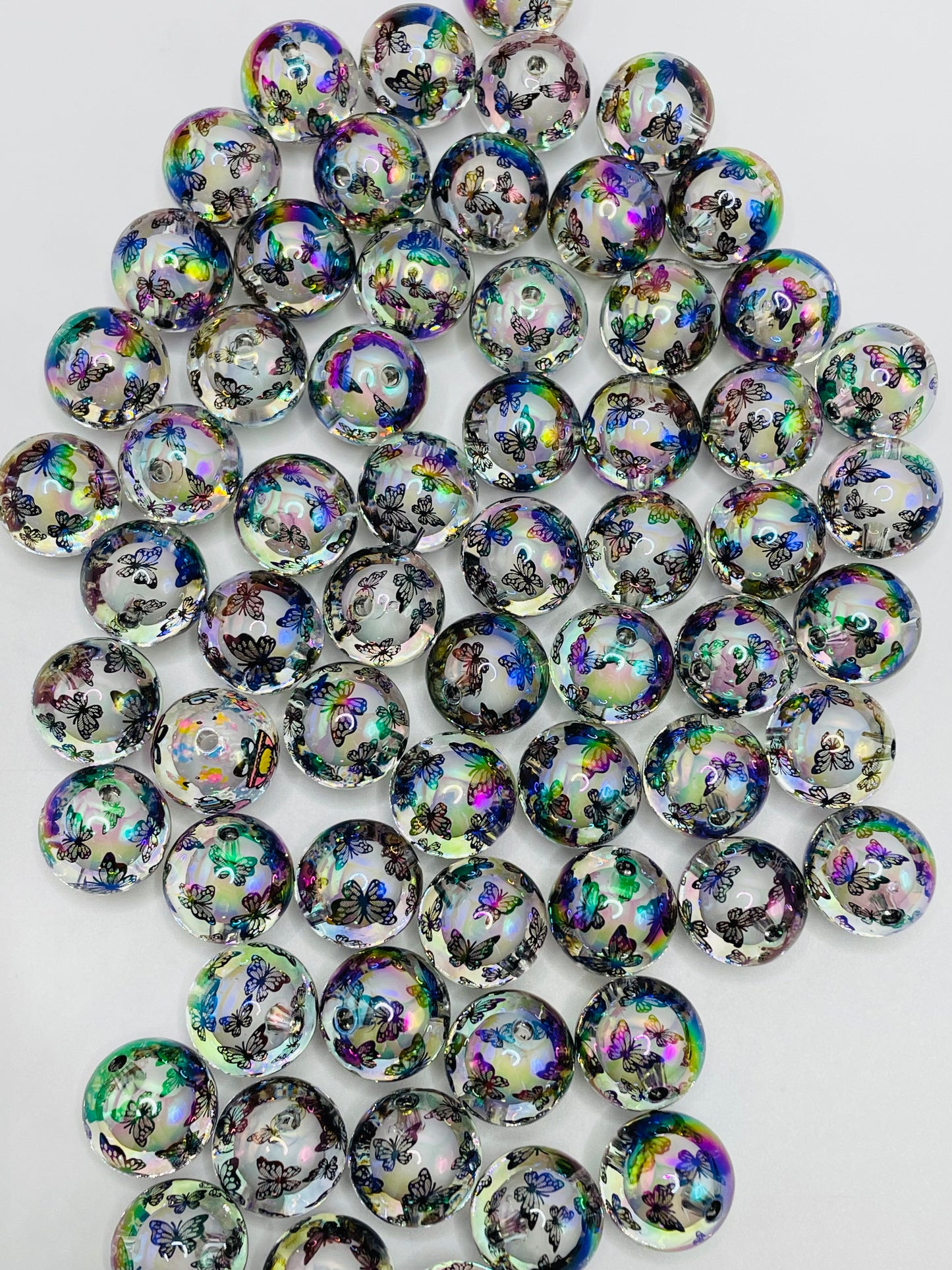 Acrylic bead Acrylic lace printDouble acrylic beads 16mm Random Mix