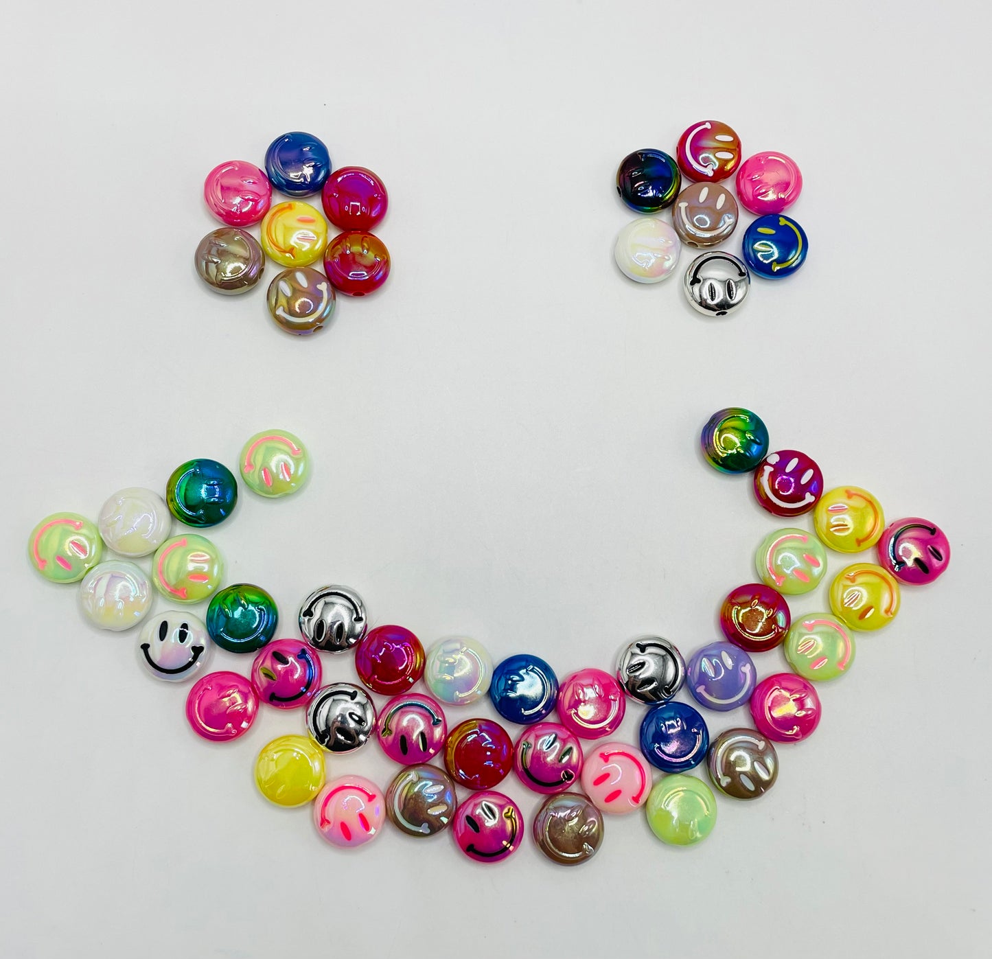 Acrylic hyacinth Smile bead Colorful smiley face UV beads Random Mix 16mm