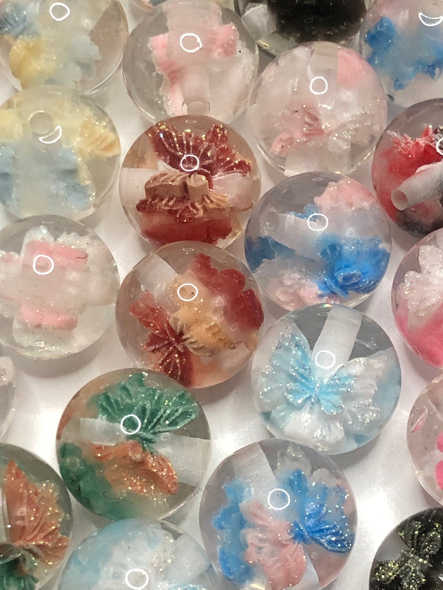 Acrylic butterfly beads Colored butterfly glitter Flower beads Random Mix 16mm