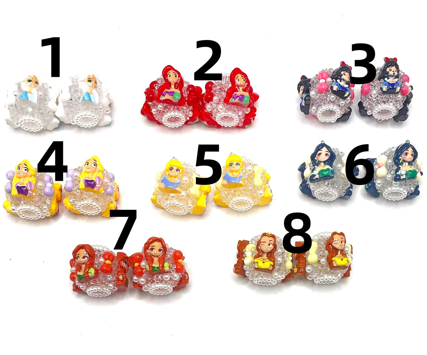 Princess bead Anime beads Disney Princesses Multicolored cartoon beads Random Mix 1