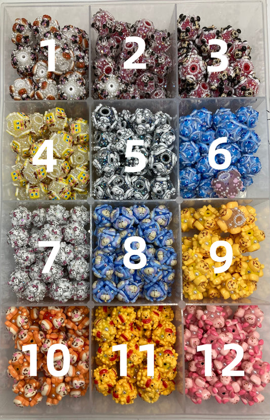 Cartoon characters Acrylic beads Animated character Pearl acrylic beaded necklace Random Mix