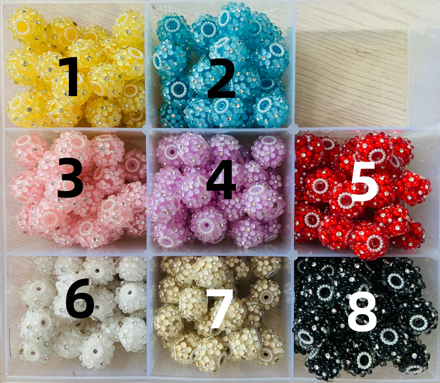 Bubble beads Flower beads Pearl washer beads Random Mix