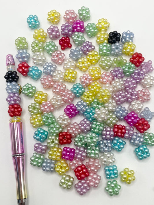 Colored Acrylics Spacers Like Snowflakes,Random Mix,13mm