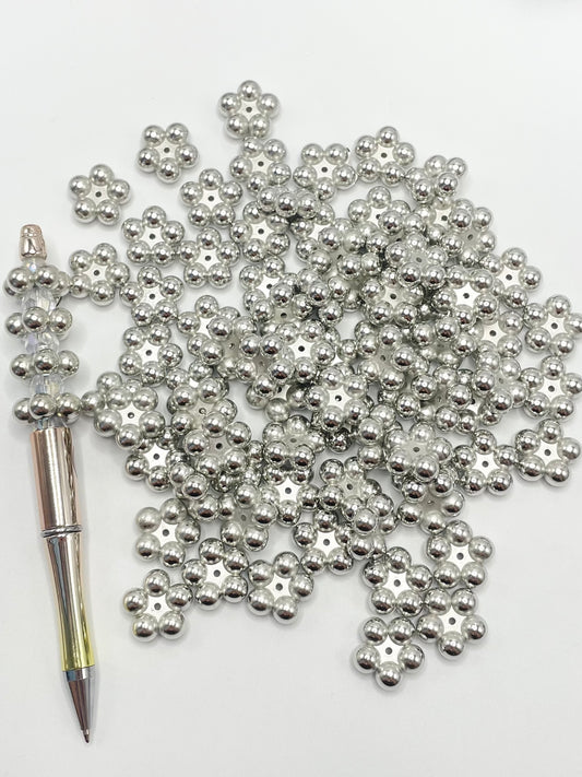 Silver Plastic Flower Spacers,20mm