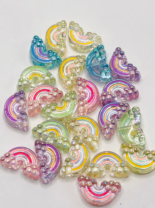 acrylic bead Acrylic rainbow shape multi-color UV beads Random Mix 29mm