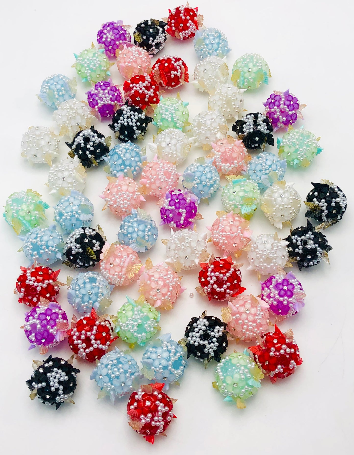 Acrylic bead Butterfly Pearl Flower Colorful acrylic beads Random Mix 20mm