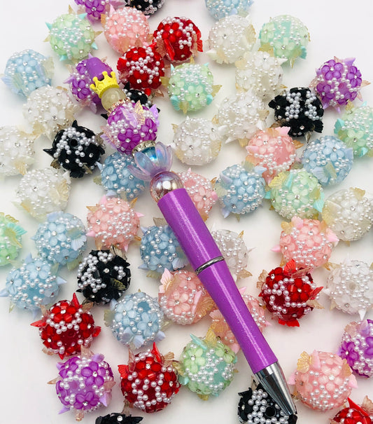 Acrylic bead Butterfly Pearl Flower Colorful acrylic beads Random Mix 20mm