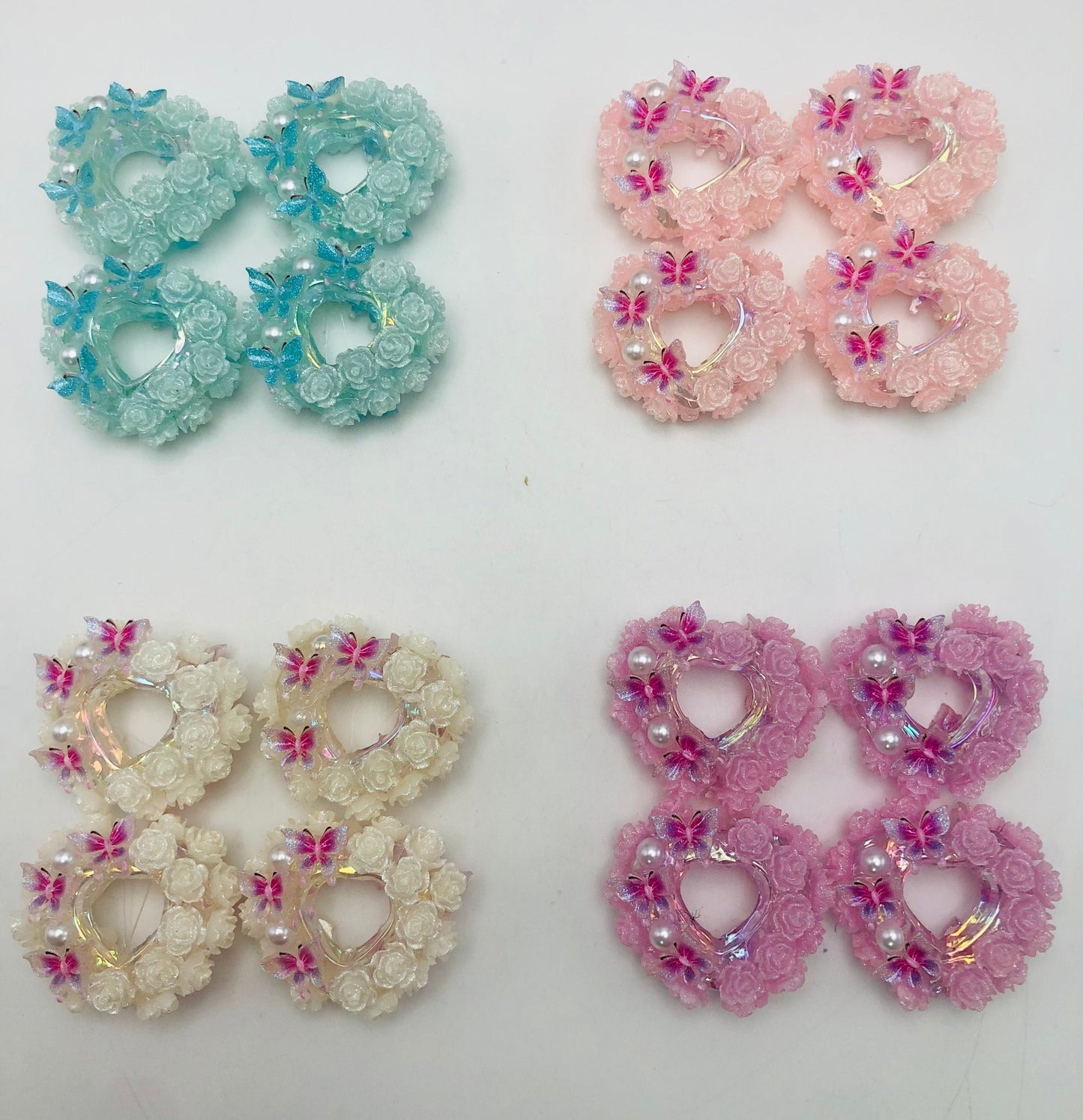 Fancy Hollow out heart-shaped Flower Butterfly Bead 36mm