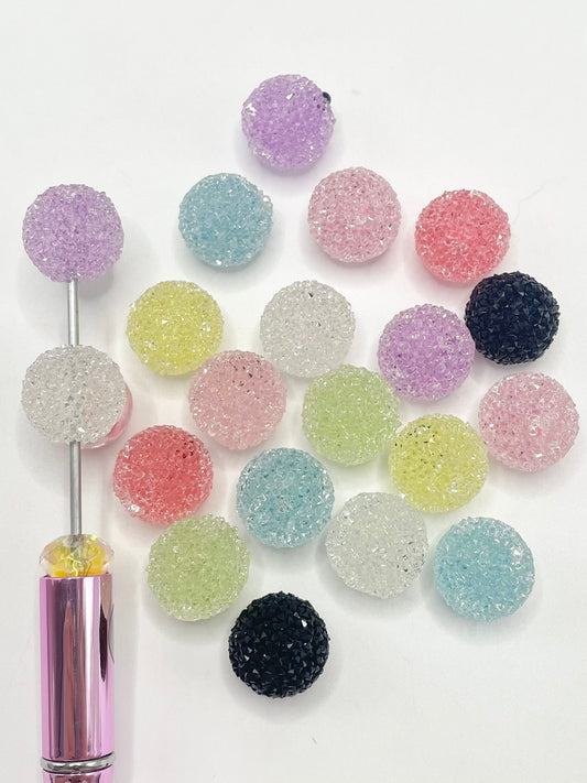 Clear Sugar Colorful Circle Beads,Random Mix,16mm