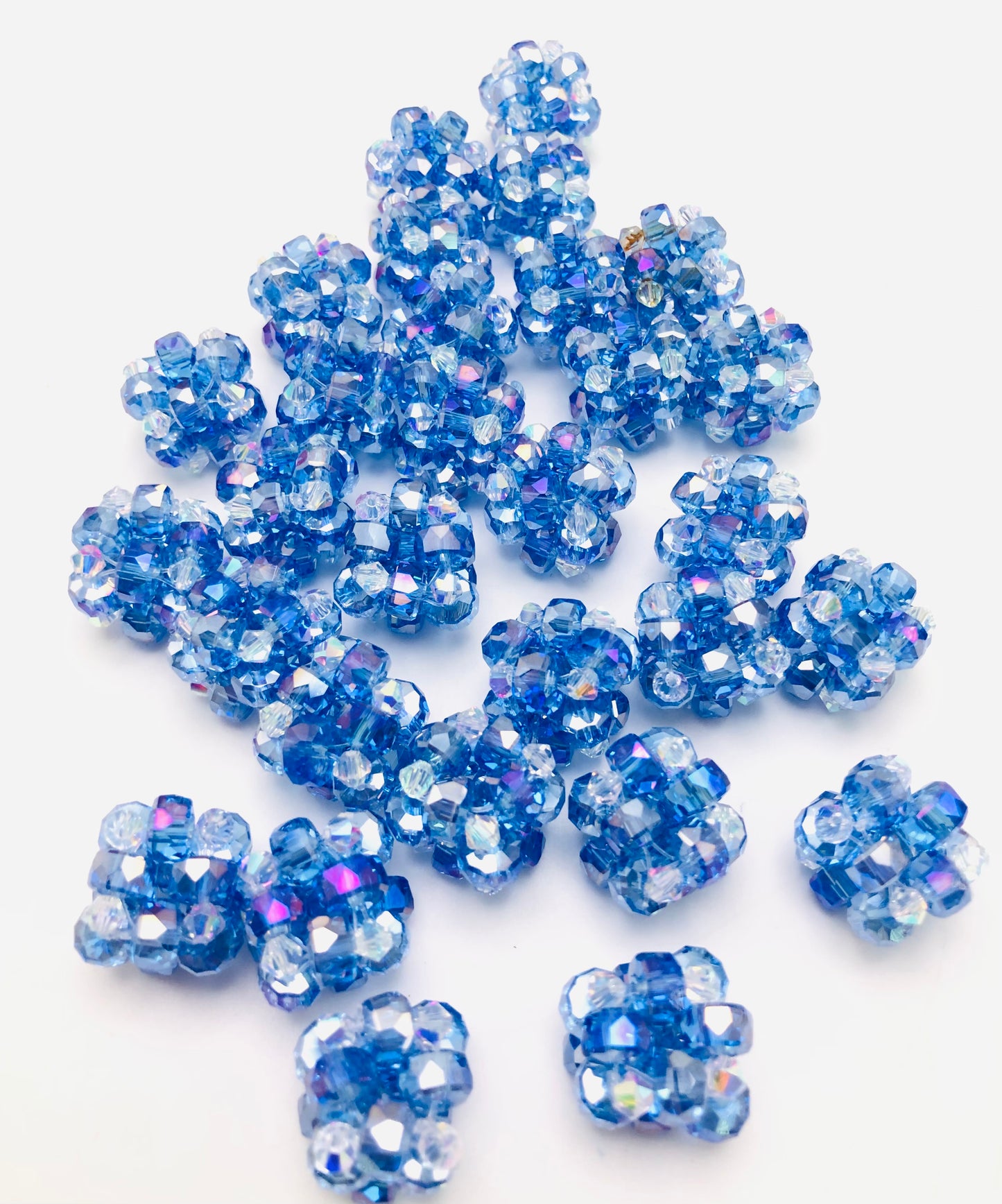 Fancy Clear Multicolor Acrylic Beads Knit UV Crystal ,Random Mix,18mm