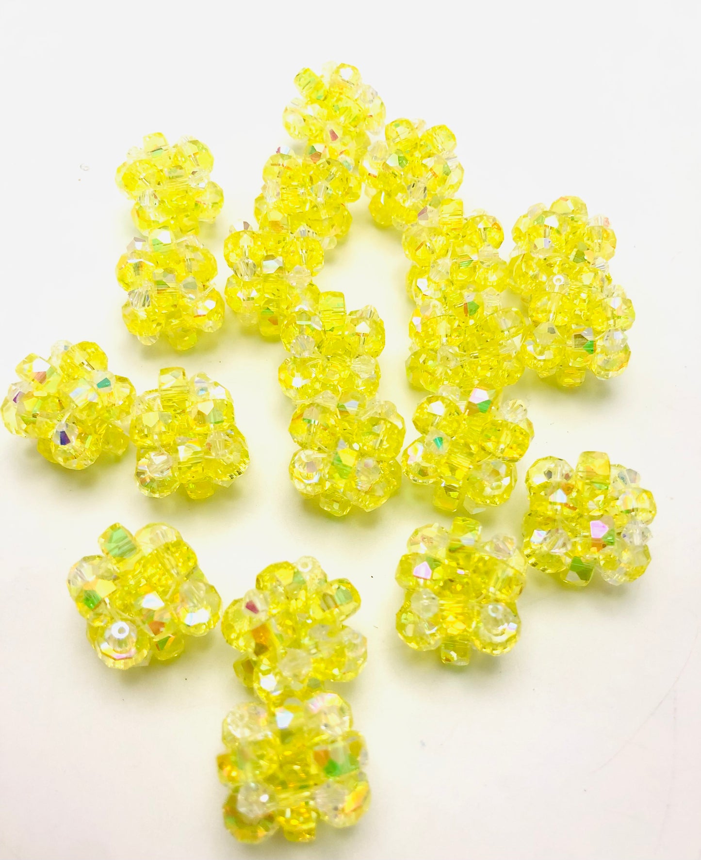 Fancy Clear Multicolor Acrylic Beads Knit UV Crystal ,Random Mix,18mm