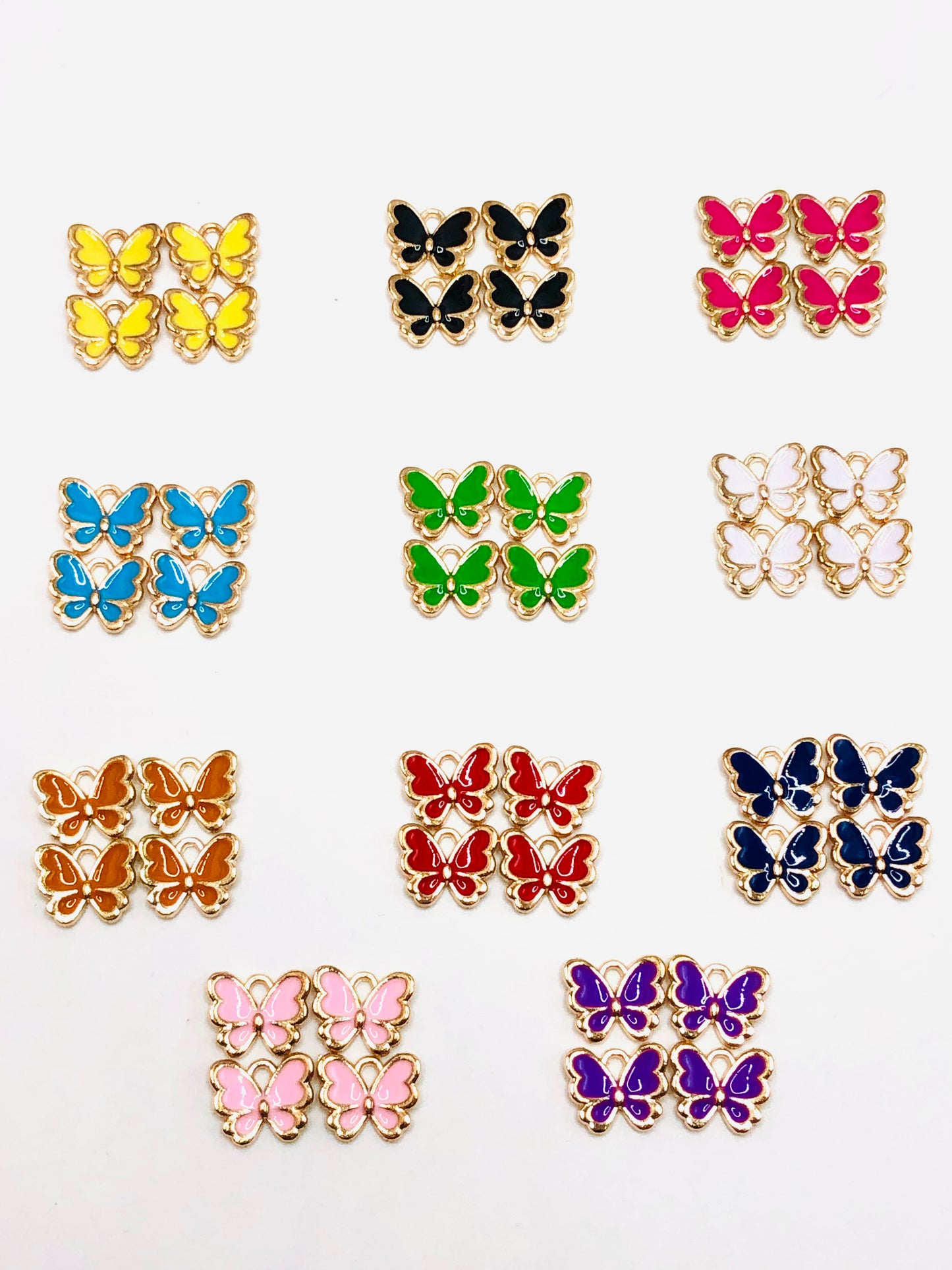 Cartoon cuteness Multi-colored diy charm spacer metal butterfly String of meta 13mm