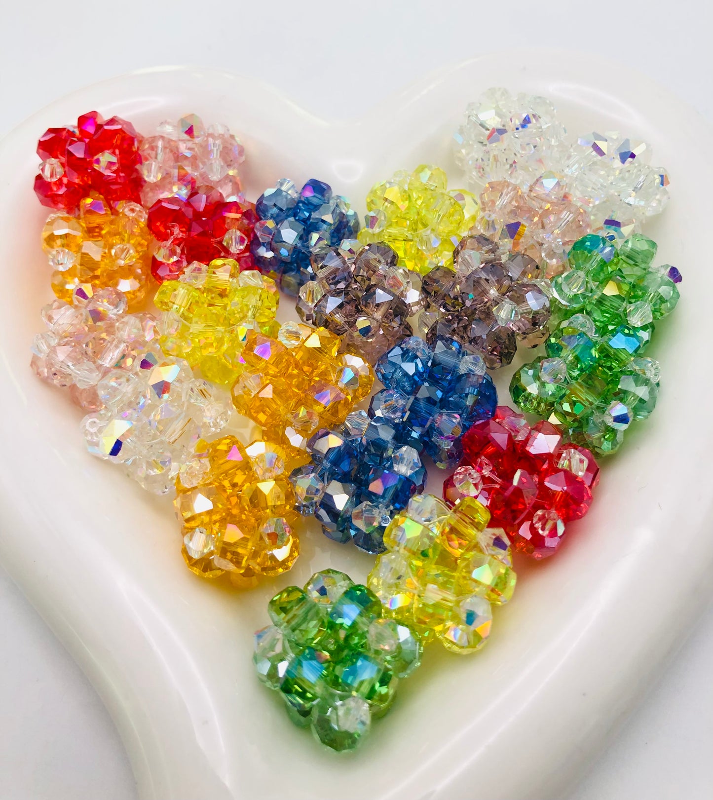 Fancy Clear Multicolor Acrylic Beads Knit UV Crystal ,Random Mix,18mm