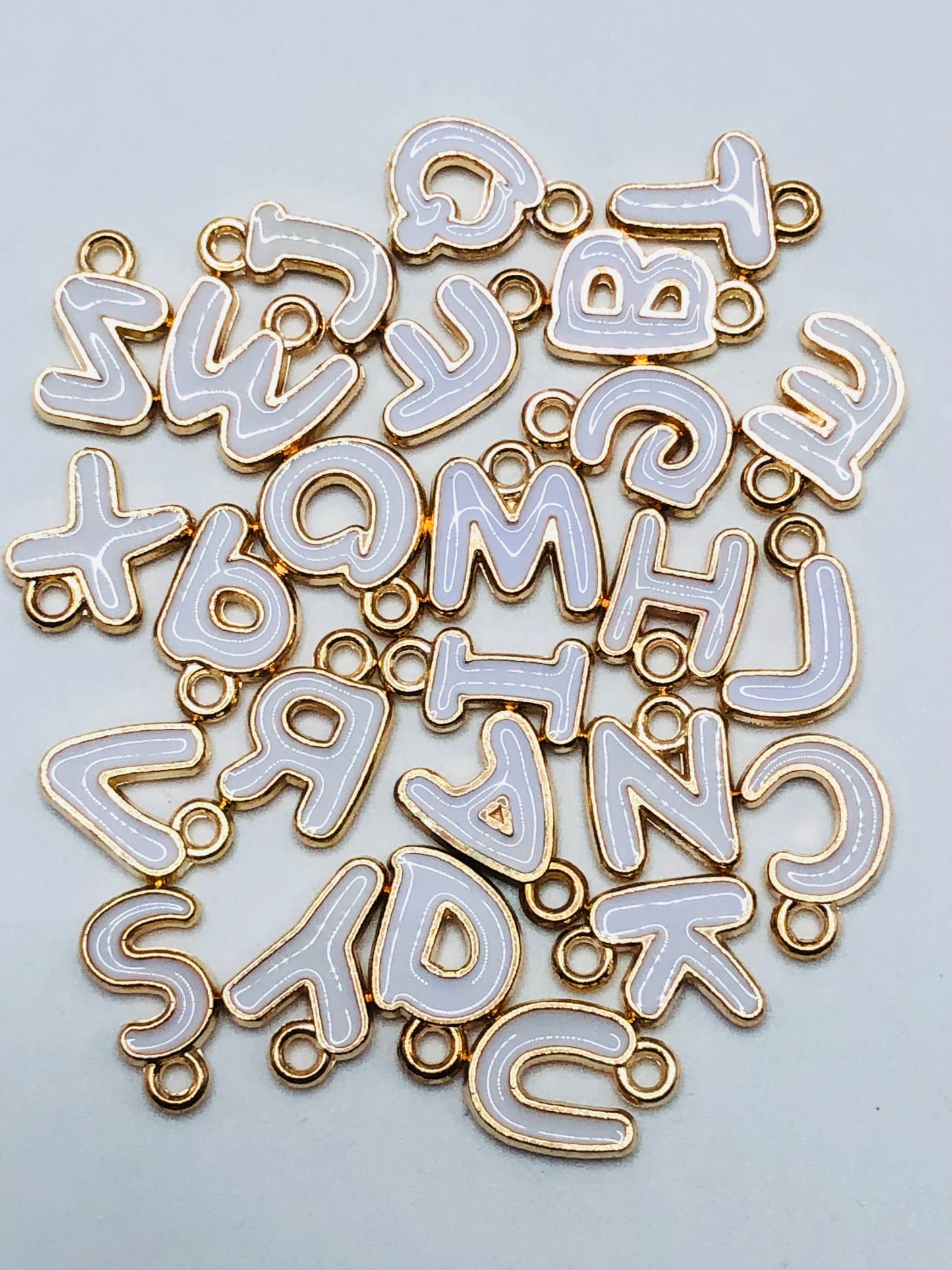 Metal letter Metal Charm Spacer diy letter skewer 7mm