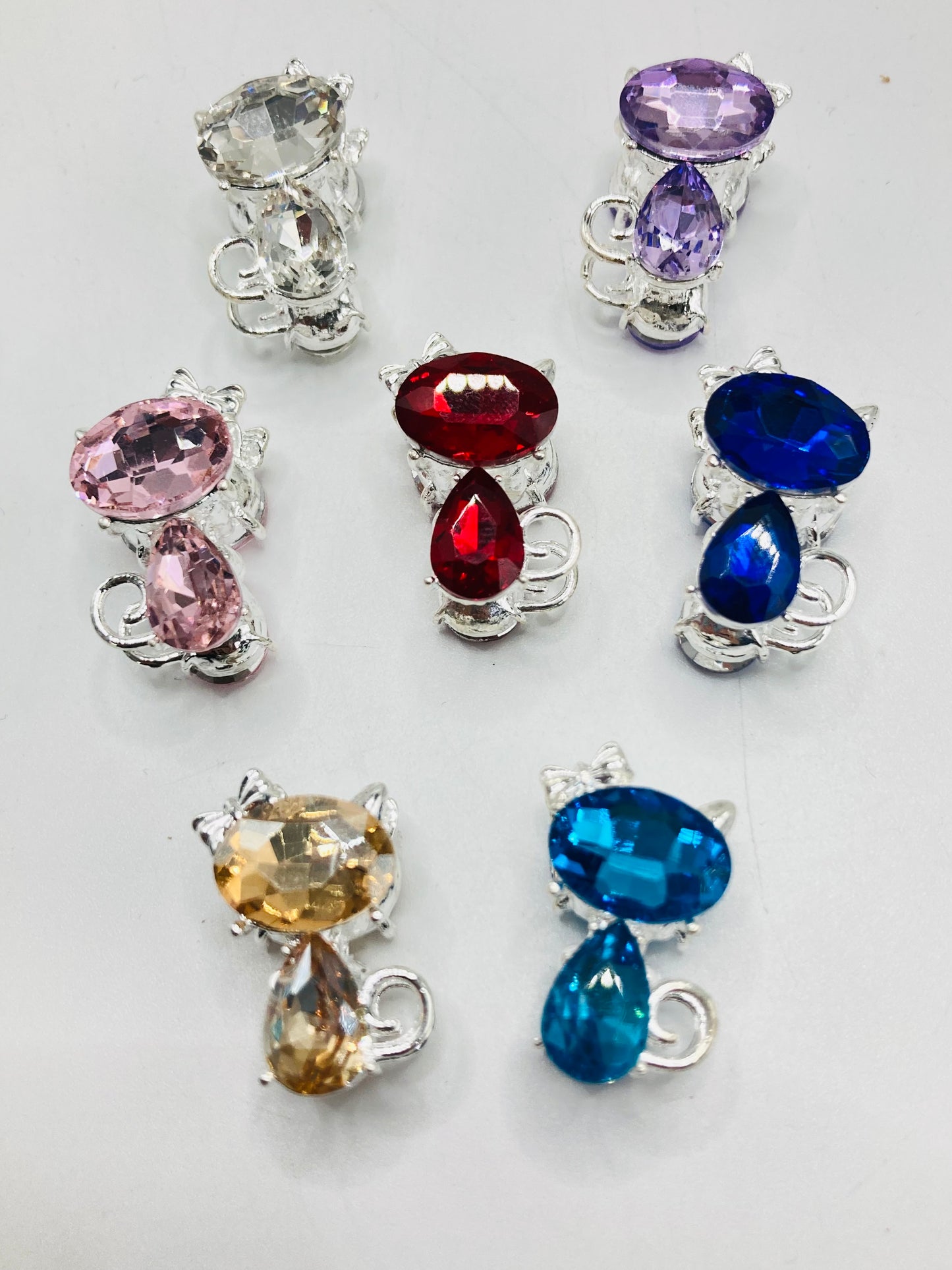 Metal Cat Dazzling little cat Cat beads 16mm Random Mix
