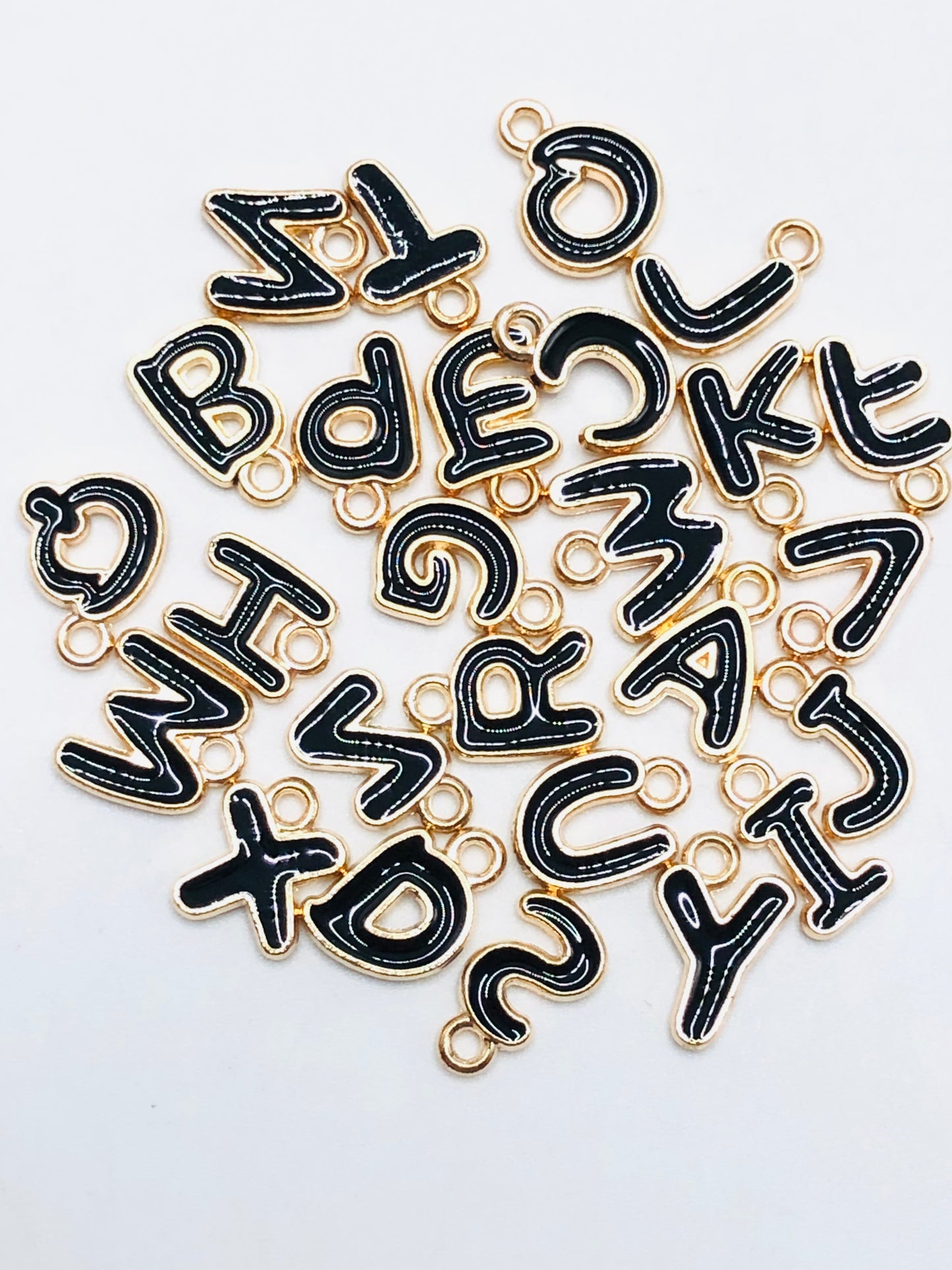 Metal letter Metal Charm Spacer diy letter skewer 7mm