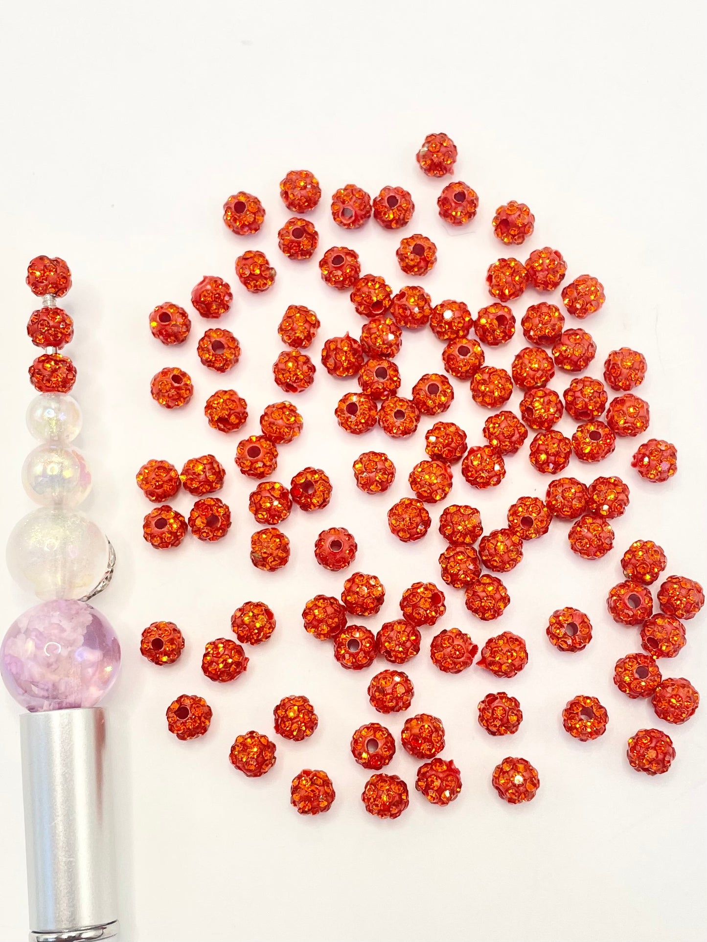 Clay Spacers Beads with colorful Rhinestones,6mm