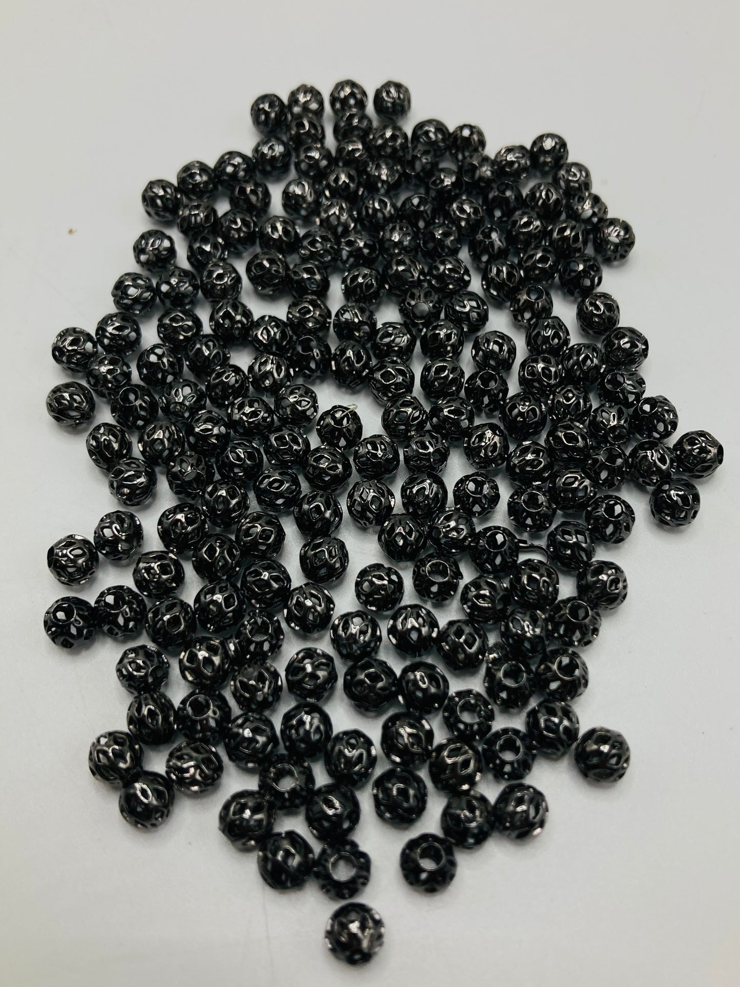 Lanterns Skeleton Hollow Out Round Ball Spacers,6mm
