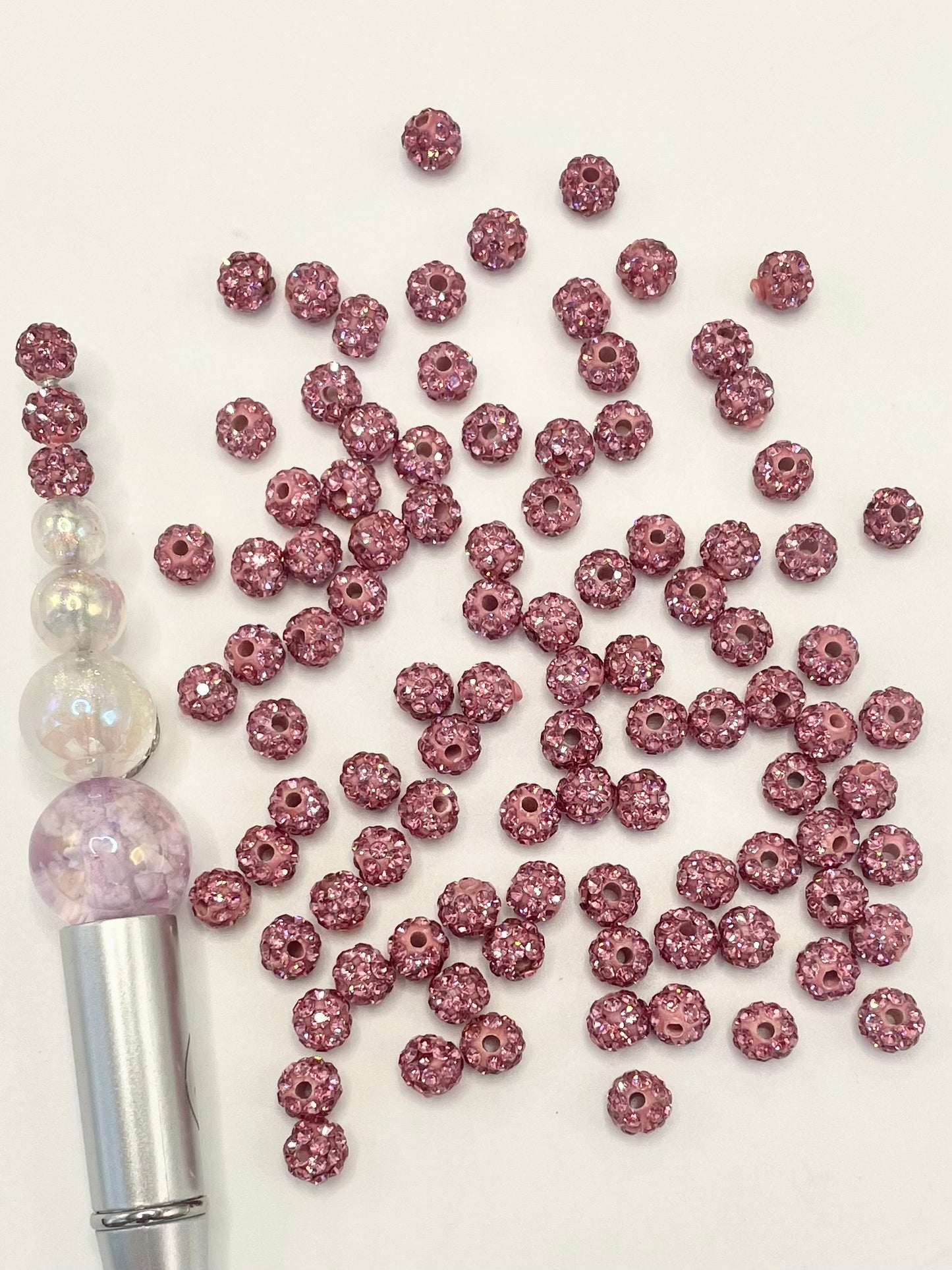 Clay Spacers Beads with colorful Rhinestones,6mm