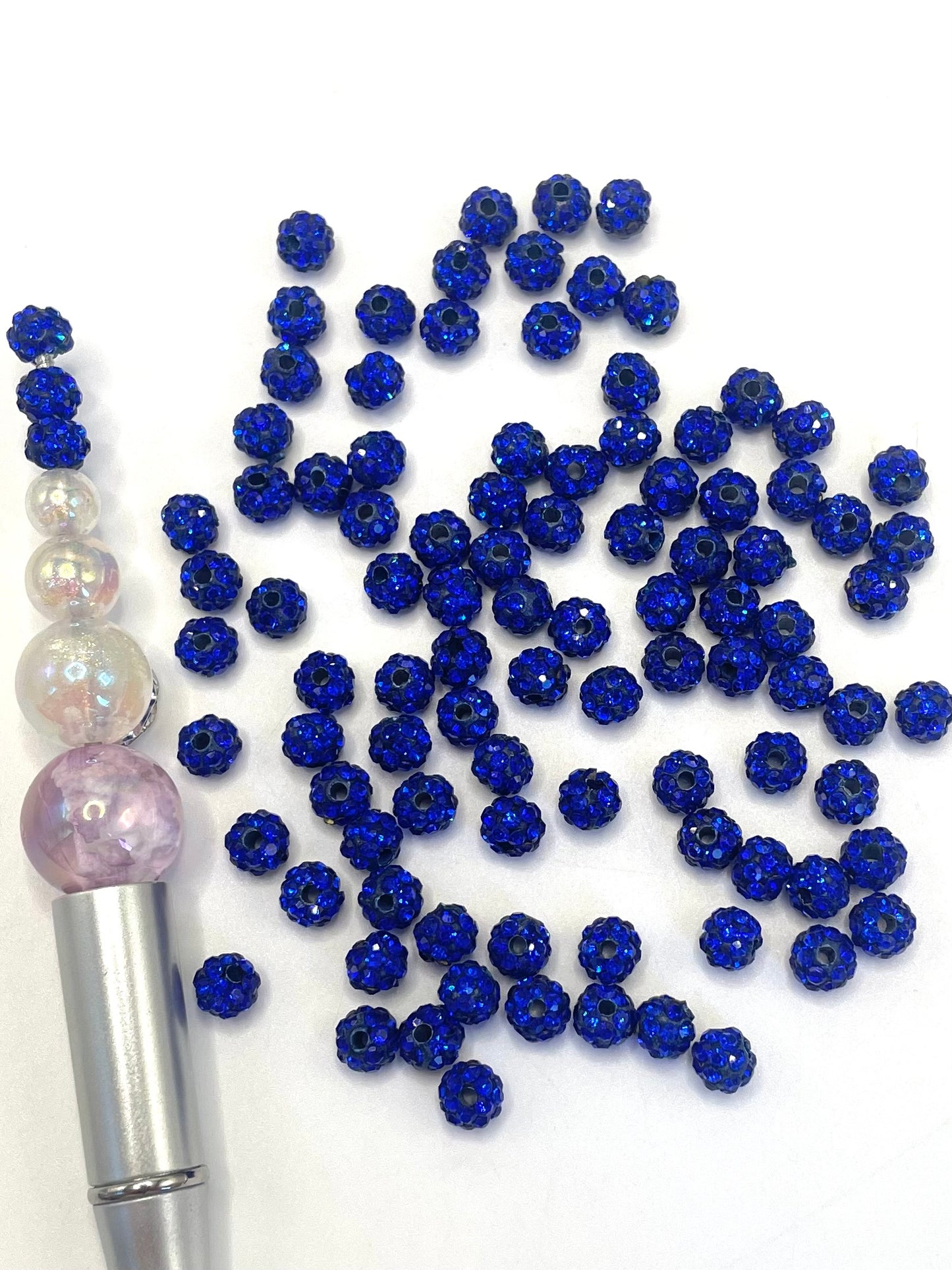 Clay Spacers Beads with colorful Rhinestones,6mm