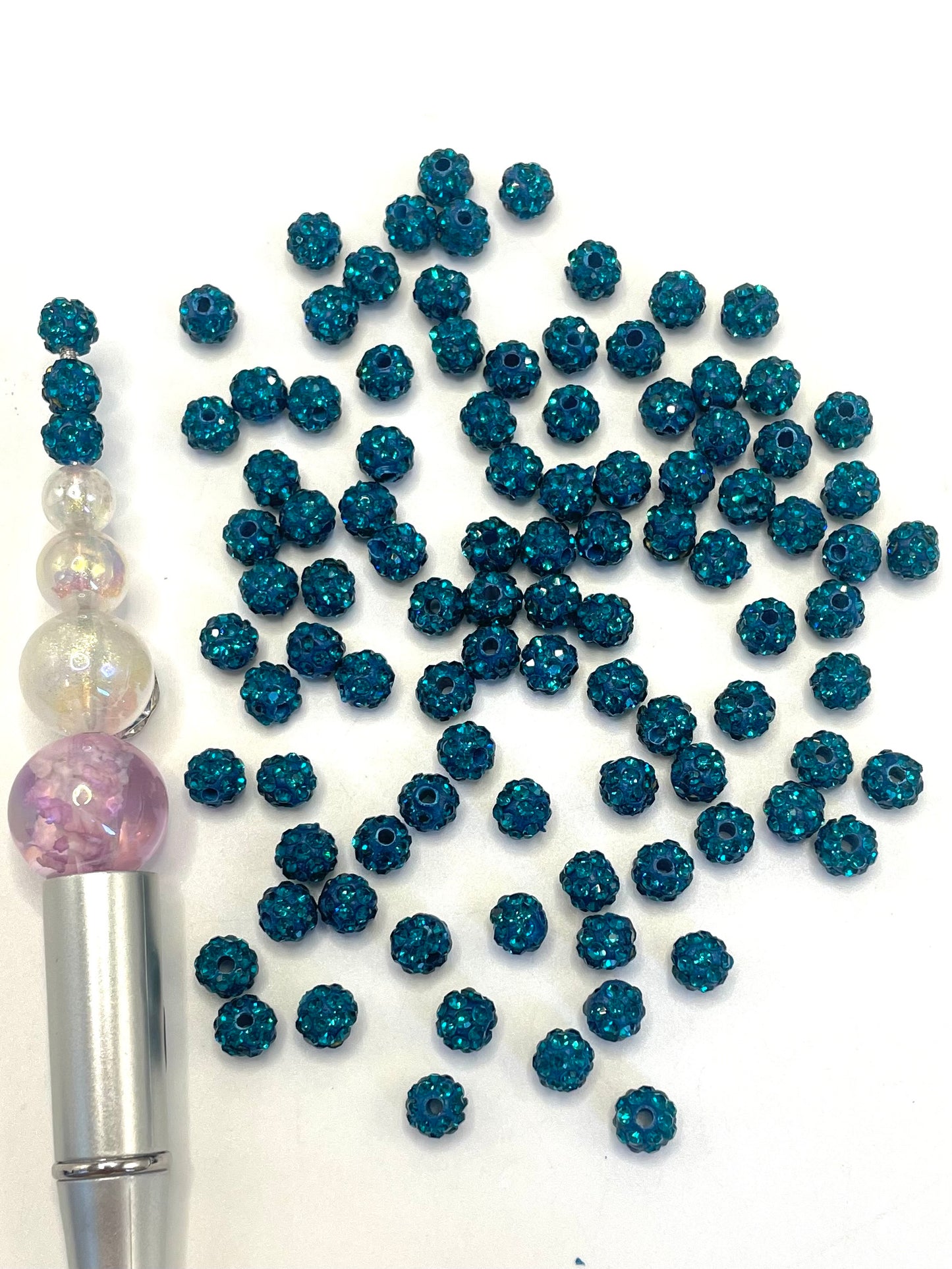 Clay Spacers Beads with colorful Rhinestones,6mm